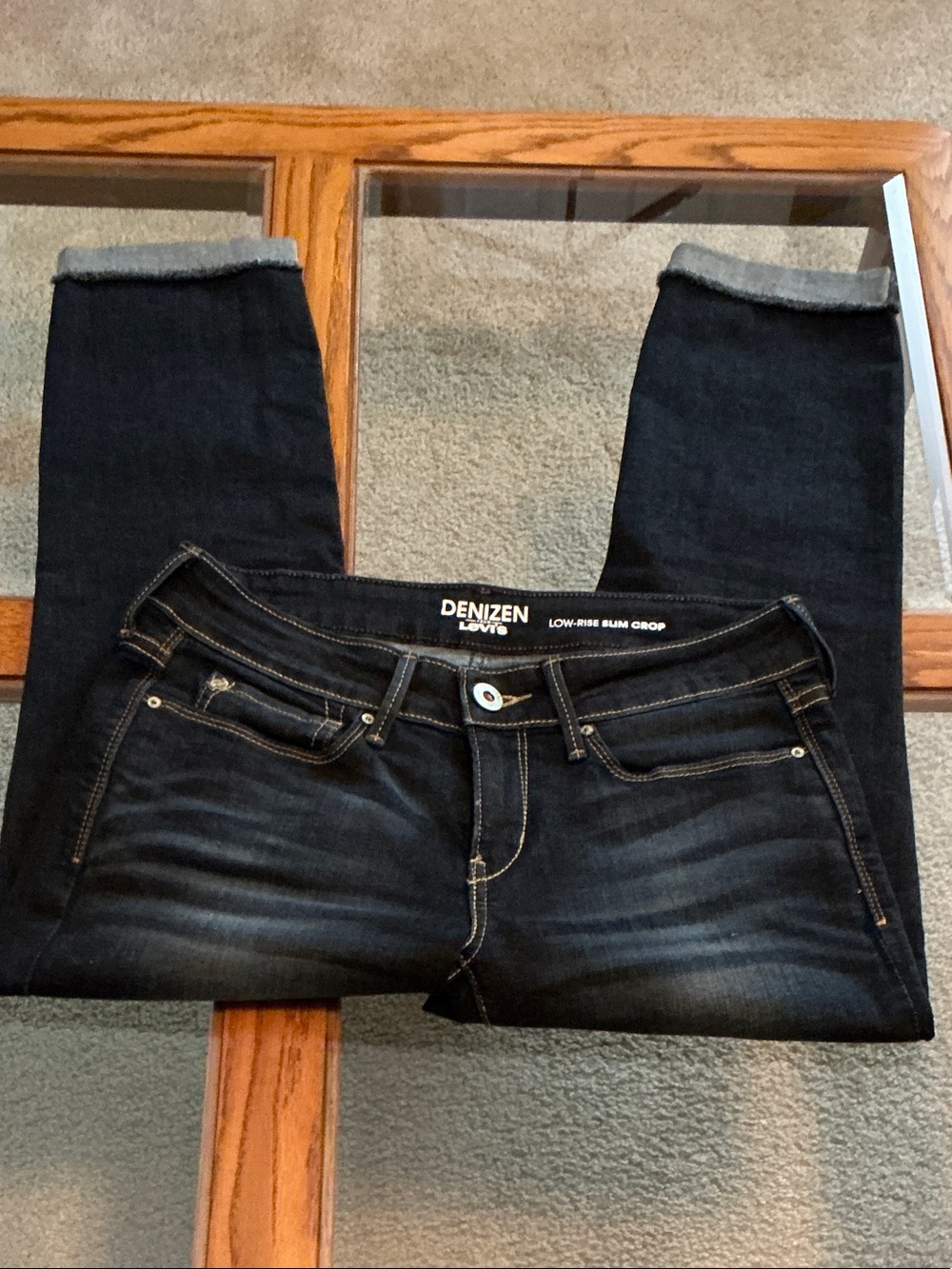 Denizen from Levi's Dark Blue Cropped Slim Jeans - Picture 3 of 6